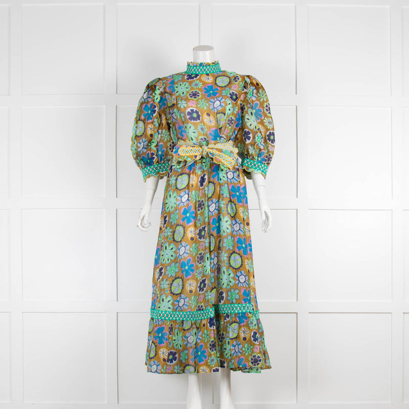 Ceclia B Multi Coloured Floral Belted Maxi Dress