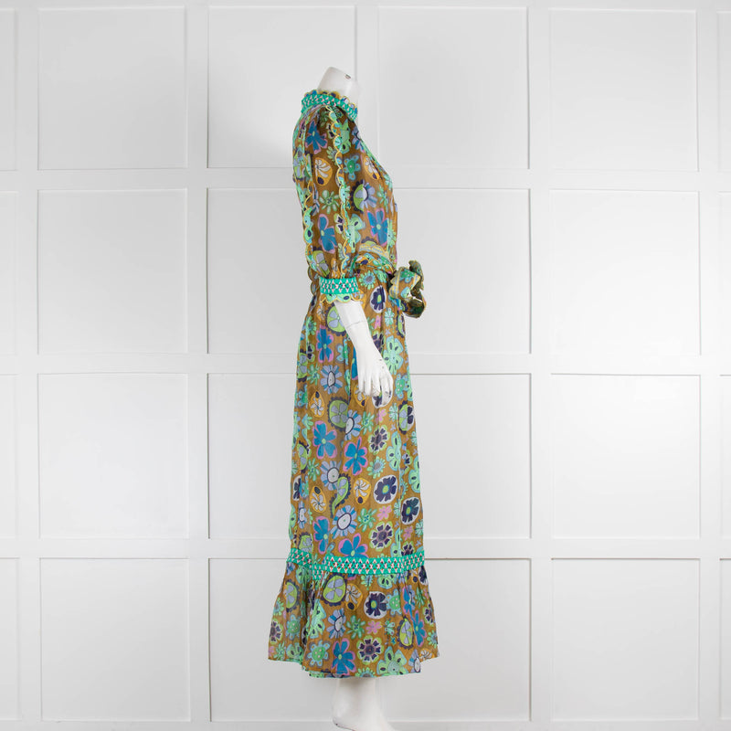 Ceclia B Multi Coloured Floral Belted Maxi Dress