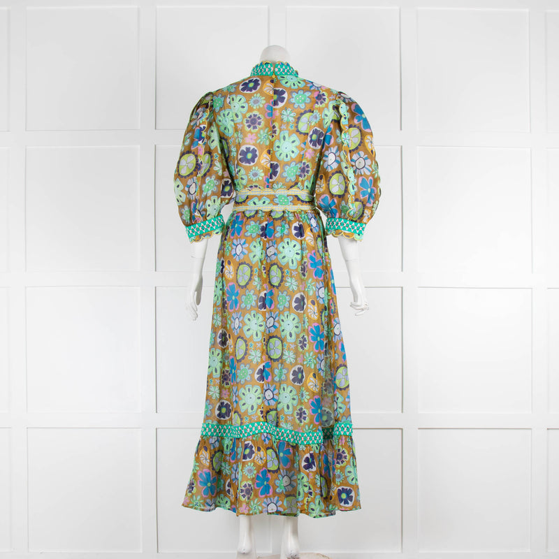 Ceclia B Multi Coloured Floral Belted Maxi Dress