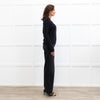 Brora Dark Grey Merino Wool Zip Cardigan