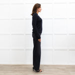 Brora Dark Grey Merino Wool Zip Cardigan