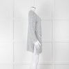 Amina Rubinacci White Blue Fleck Raw Edge Cardigan