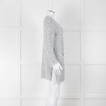 Amina Rubinacci White Blue Fleck Raw Edge Cardigan