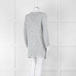 Amina Rubinacci White Blue Fleck Raw Edge Cardigan