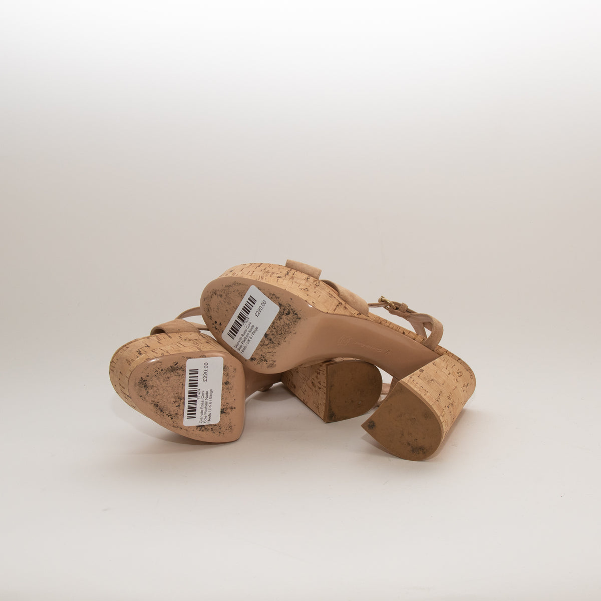 Gianvito Rossi Cork Sole Platform Nude Heels
