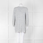 Amina Rubinacci White Blue Fleck Raw Edge Cardigan