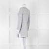 Amina Rubinacci White Blue Fleck Raw Edge Cardigan