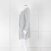 Amina Rubinacci White Blue Fleck Raw Edge Cardigan