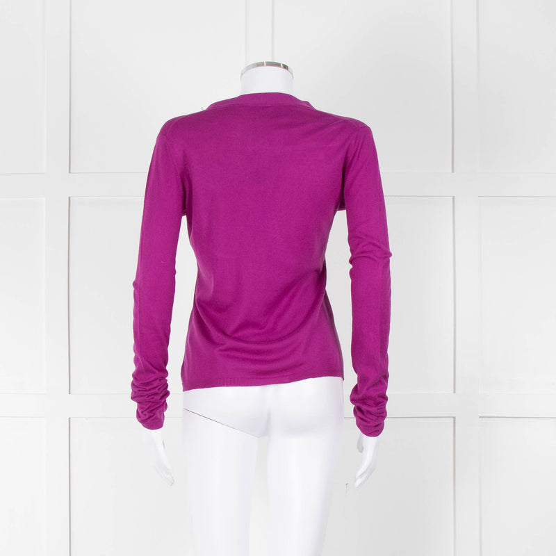 Miu Miu Purple Fine Knit Cardigan