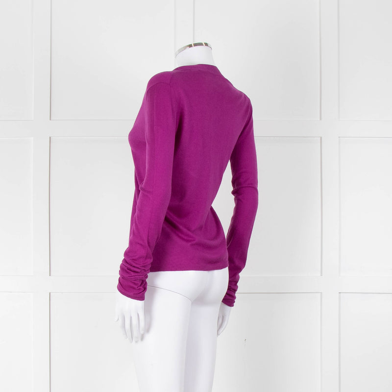 Miu Miu Purple Fine Knit Cardigan