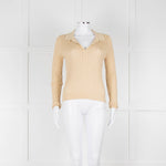 Wyse Gold Ribbed V-Neck Lurex Sweater