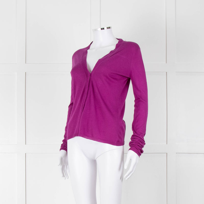 Miu Miu Purple Fine Knit Cardigan