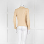 Wyse Gold Ribbed V-Neck Lurex Sweater