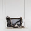 Chanel Reverso Medium Black Glazed Calfskin Boy Bag