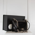 Chanel Reverso Medium Black Glazed Calfskin Boy Bag