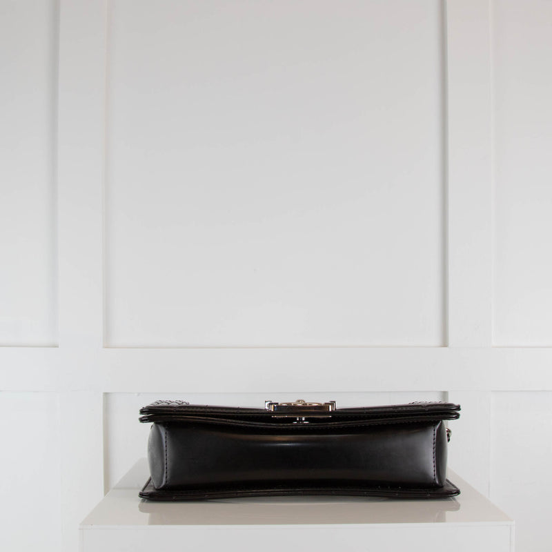 Chanel Reverso Medium Black Glazed Calfskin Boy Bag
