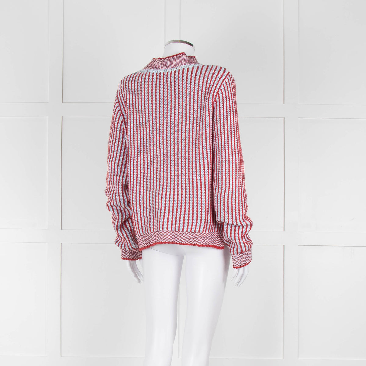 MIH Pale Blue Red Striped Cotton Sweater