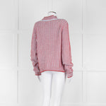 MIH Pale Blue Red Striped Cotton Sweater