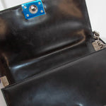 Chanel Reverso Medium Black Glazed Calfskin Boy Bag