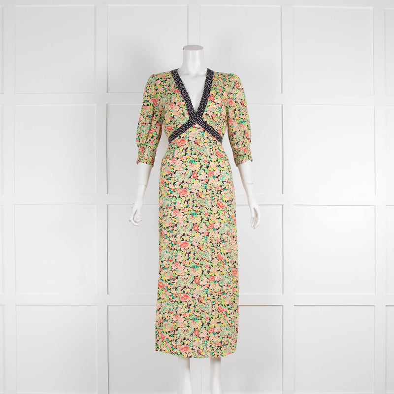 Rixo Floral Print Maxi Dress