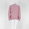 MIH Pale Blue Red Striped Cotton Sweater