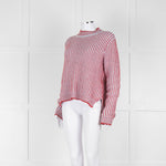 MIH Pale Blue Red Striped Cotton Sweater