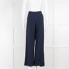 Roland Mouret Navy Twist Front Crop Wide Leg Trousers