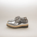 Prada Silver Donna Espadrille Brogue