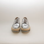 Prada Silver Donna Espadrille Brogue