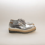 Prada Silver Donna Espadrille Brogue