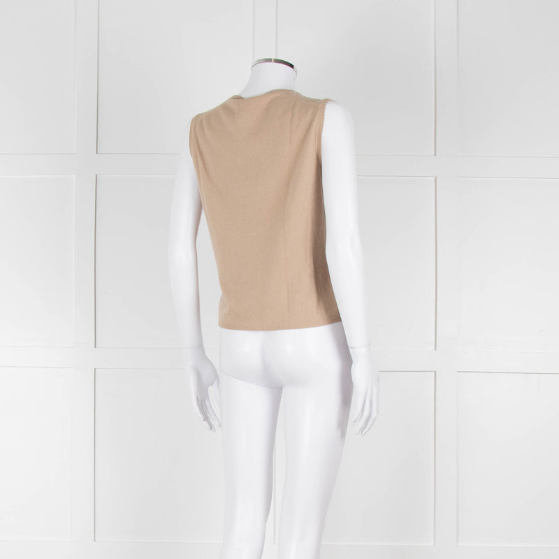 Prada Beige Sleeveless Cashmere Jumper