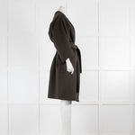 Max Mara Khaki Wool Coat with 3/4 Length Sleeves