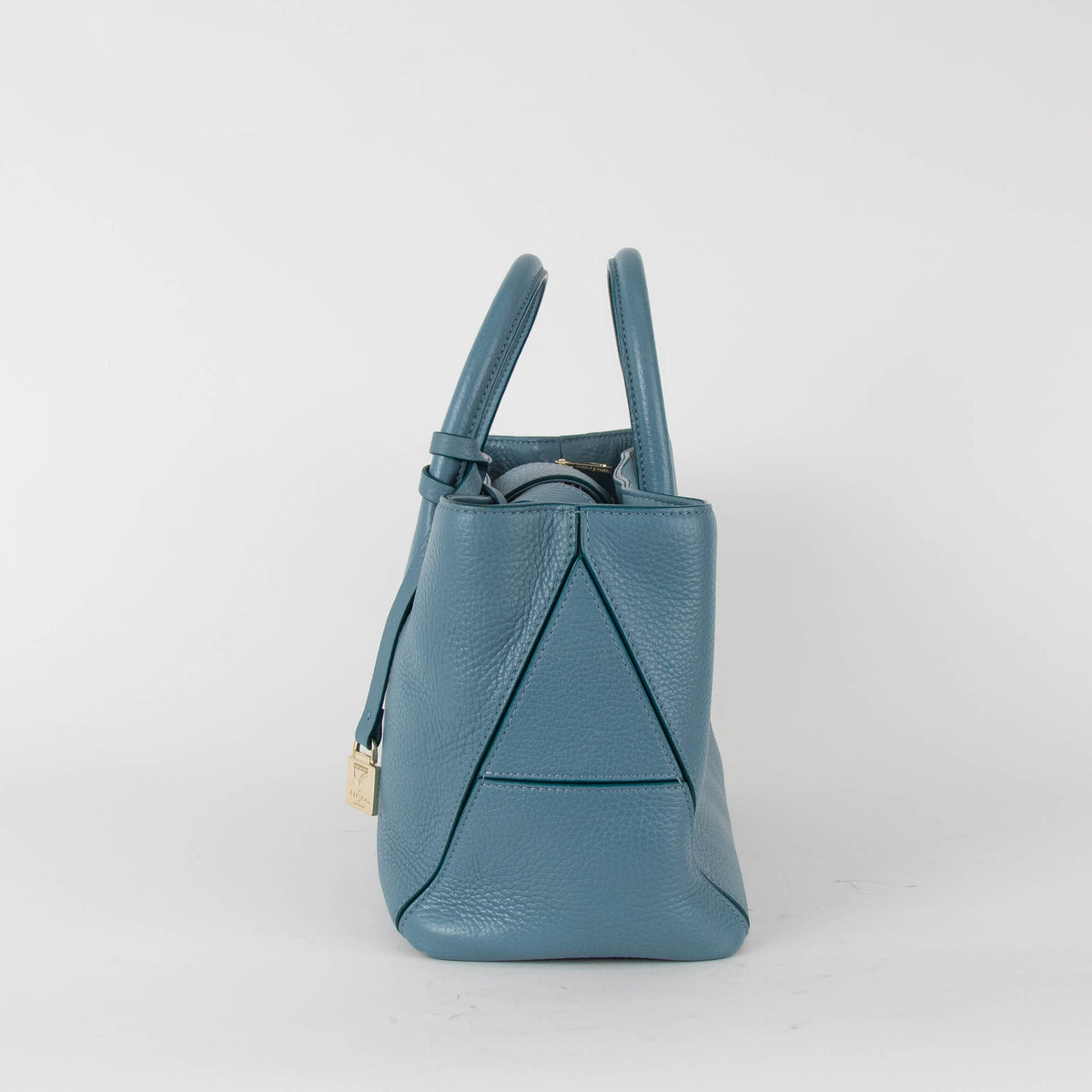 Aspinal Of London Blue Pebble Leather Midi London Tote