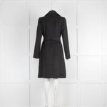 Diane von Furstenberg Black Michaele Belted Wool Coat