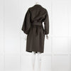 Max Mara Khaki Wool Coat with 3/4 Length Sleeves