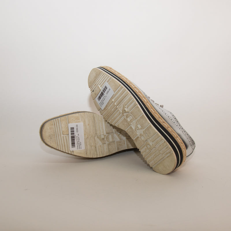 Prada Silver Donna Espadrille Brogue