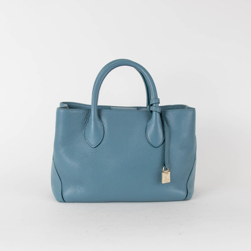 Aspinal Of London Blue Pebble Leather Midi London Tote
