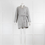 Skin Grey Quilted Jersey Cotton Robe