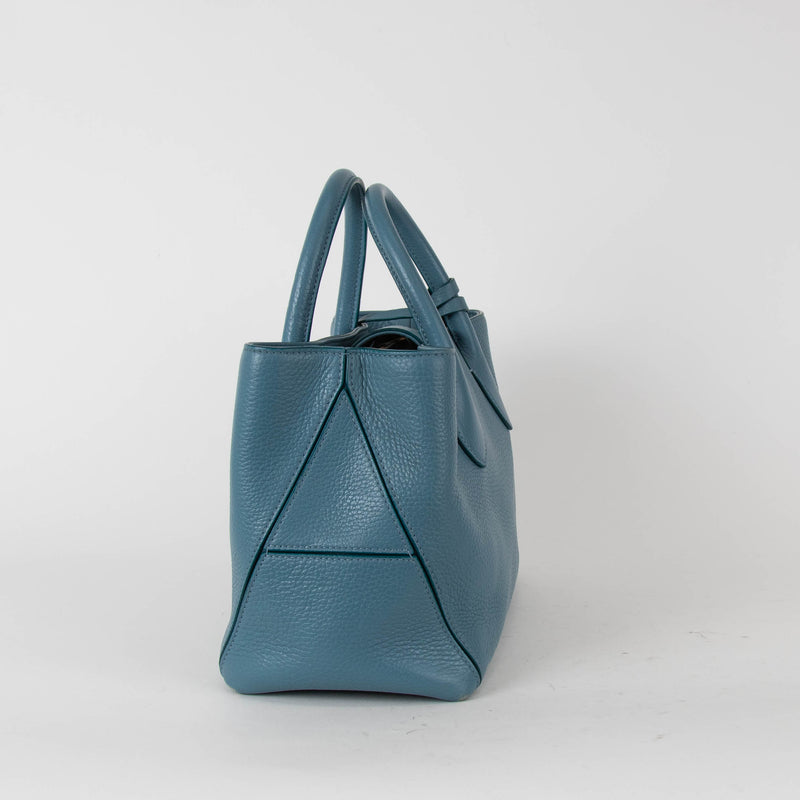 Aspinal Of London Blue Pebble Leather Midi London Tote