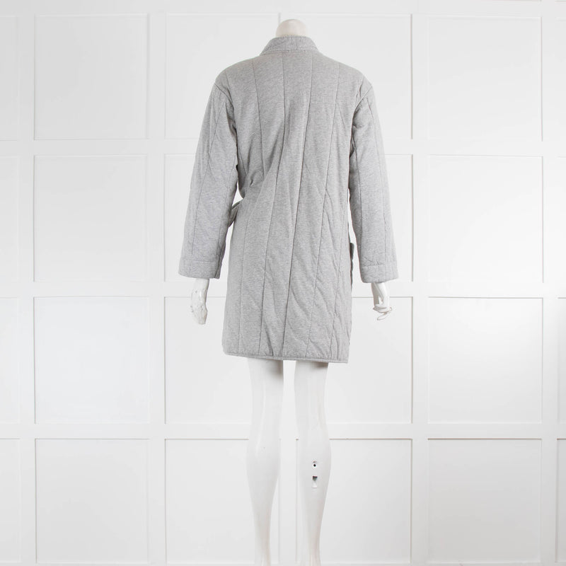 Skin Grey Quilted Jersey Cotton Robe