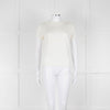 Maxmara Cream Short Sleeve Back Button Cotton Jumper
