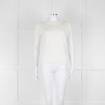 Maxmara Cream Short Sleeve Back Button Cotton Jumper