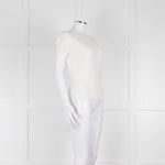 Maxmara Cream Short Sleeve Back Button Cotton Jumper
