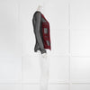 Mary Katrantzou Black Silk Top with Raised Burgundy Check