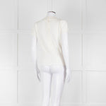 Maxmara Cream Short Sleeve Back Button Cotton Jumper
