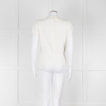 Maxmara Cream Short Sleeve Back Button Cotton Jumper