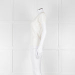 Maxmara Cream Short Sleeve Back Button Cotton Jumper