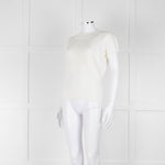 Maxmara Cream Short Sleeve Back Button Cotton Jumper