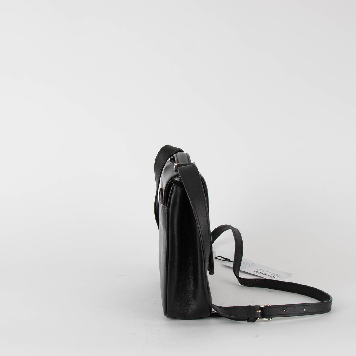 Max Mara Black Leather Silver Hardware Crossbody Bag