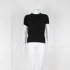 Maxmara Black Short Sleeve Back Button Cotton Jumper